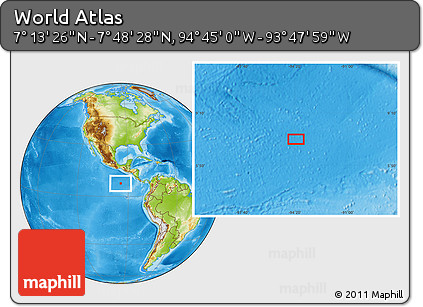 Physical Location Map of the Area around 7° 30' 57" N, 94° 16' 30" W