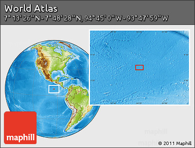 Physical Location Map of the Area around 7° 30' 57" N, 94° 16' 30" W