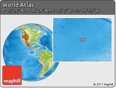 Physical Location Map of the Area around 7° 30' 57" N, 94° 16' 30" W