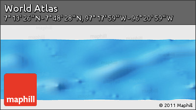 Physical Panoramic Map of the Area around 7° 30' 57" N, 96° 49' 29" W