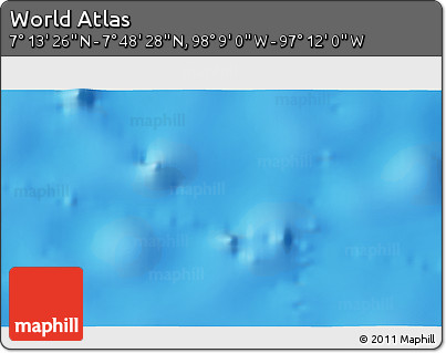 Physical 3D Map of the Area around 7° 30' 57" N, 97° 40' 30" W