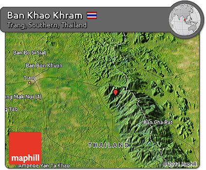 Satellite 3D Map of Ban Khao Khram