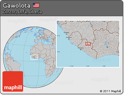 Gray Location Map of Gawolota