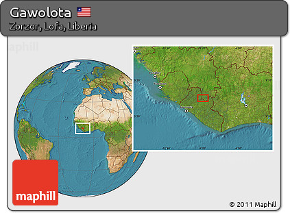 Satellite Location Map of Gawolota