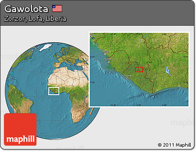 Satellite Location Map of Gawolota