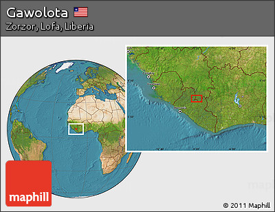 Satellite Location Map of Gawolota