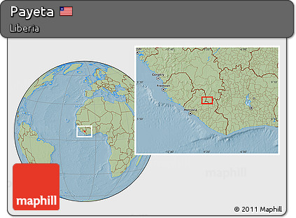 Savanna Style Location Map of Payeta, hill shading