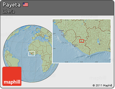 Savanna Style Location Map of Payeta, hill shading
