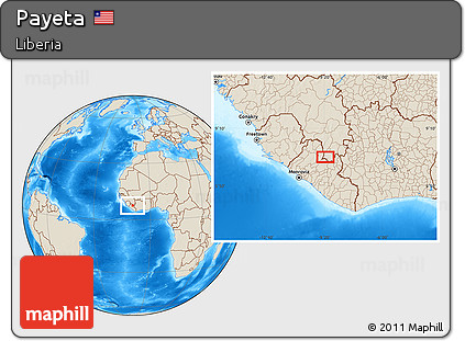 Shaded Relief Location Map of Payeta