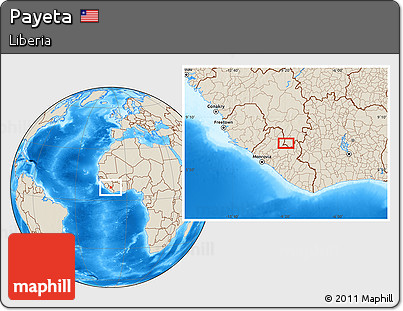 Shaded Relief Location Map of Payeta