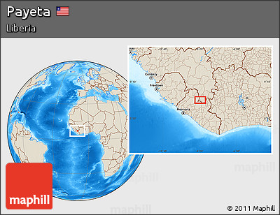 Shaded Relief Location Map of Payeta
