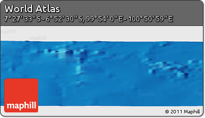 Shaded Relief Panoramic Map of the Area around 7° 10' 2" S, 100° 22' 30" E