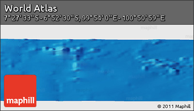 Shaded Relief Panoramic Map of the Area around 7° 10' 2" S, 100° 22' 30" E