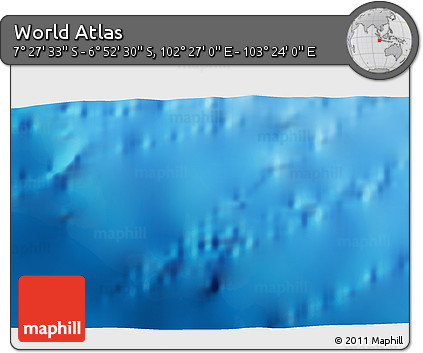 Shaded Relief 3D Map of the Area around 7° 10' 2" S, 102° 55' 30" E