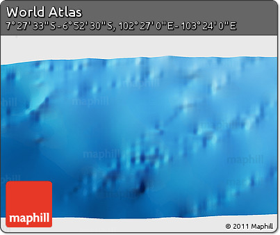 Shaded Relief 3D Map of the Area around 7° 10' 2" S, 102° 55' 30" E