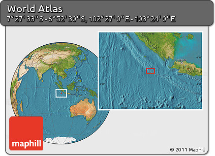 Satellite Location Map of the Area around 7° 10' 2" S, 102° 55' 30" E