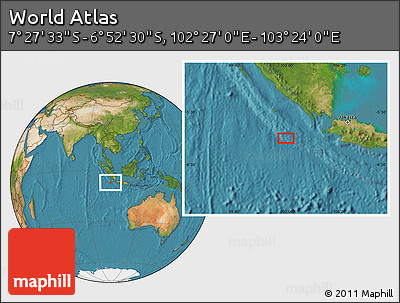 Satellite Location Map of the Area around 7° 10' 2" S, 102° 55' 30" E