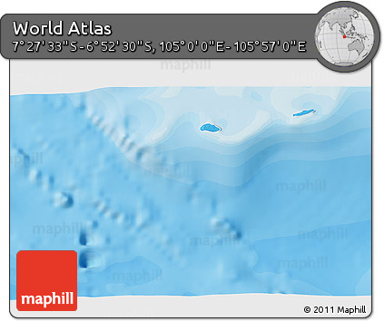 Political 3D Map of the Area around 7° 10' 2" S, 105° 28' 29" E