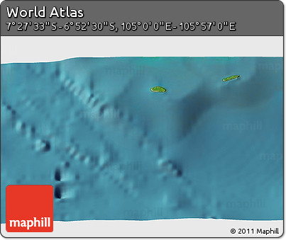 Satellite 3D Map of the Area around 7° 10' 2" S, 105° 28' 29" E