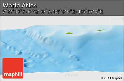 Physical Panoramic Map of the Area around 7° 10' 2" S, 105° 28' 29" E
