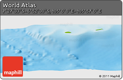 Physical Panoramic Map of the Area around 7° 10' 2" S, 105° 28' 29" E