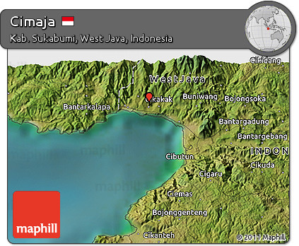 Satellite 3D Map of Cimaja