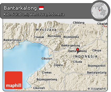 Shaded Relief 3D Map of Bantarkalong