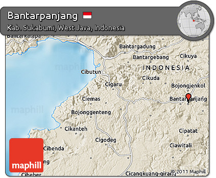 Shaded Relief 3D Map of Bantarpanjang