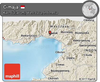 Shaded Relief 3D Map of Cimaja
