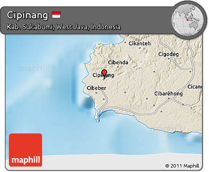 Shaded Relief 3D Map of Cipinang