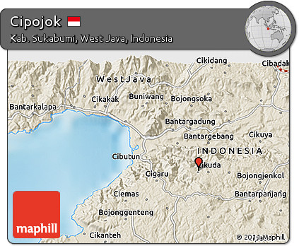 Shaded Relief 3D Map of Cipojok