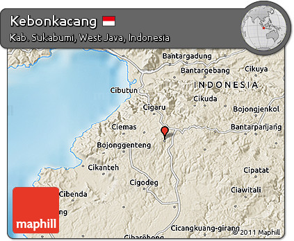 Shaded Relief 3D Map of Kebonkacang