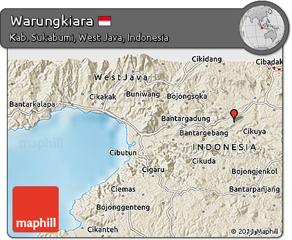 Shaded Relief 3D Map of Warungkiara