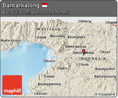 Shaded Relief 3D Map of Bantarkalong