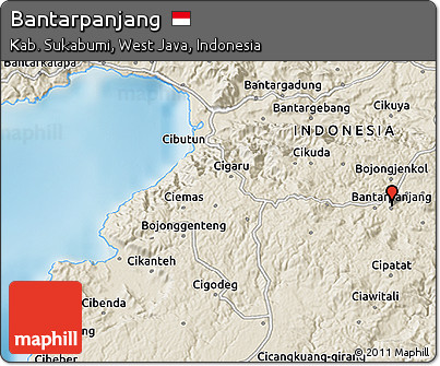 Shaded Relief 3D Map of Bantarpanjang