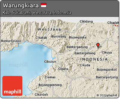 Shaded Relief 3D Map of Warungkiara