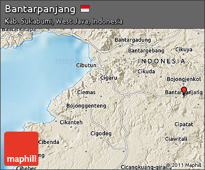 Shaded Relief 3D Map of Bantarpanjang