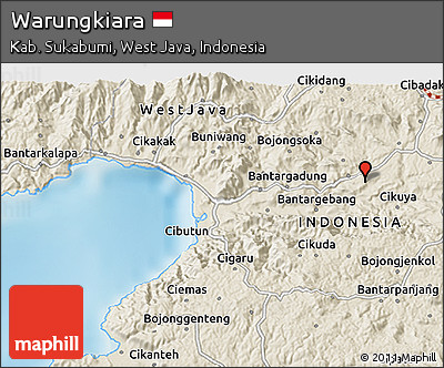 Shaded Relief 3D Map of Warungkiara