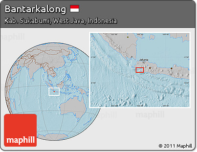 Gray Location Map of Bantarkalong, hill shading
