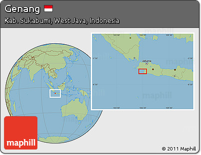Savanna Style Location Map of Genang