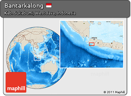 Shaded Relief Location Map of Bantarkalong