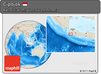 Shaded Relief Location Map of Cipojok