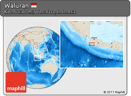 Shaded Relief Location Map of Waluran