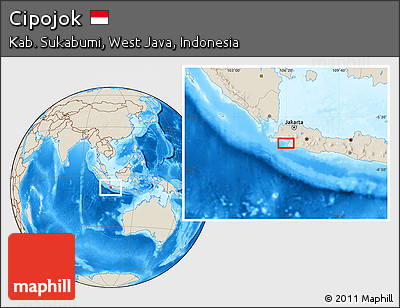 Shaded Relief Location Map of Cipojok