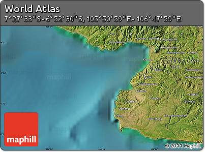 Satellite Map of the Area around 7° 10' 2" S, 106° 19' 29" E