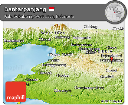 Physical Panoramic Map of Bantarpanjang