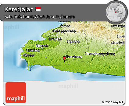 Physical Panoramic Map of Karetjajar