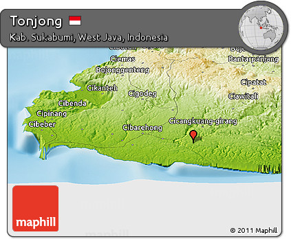 Physical Panoramic Map of Tonjong