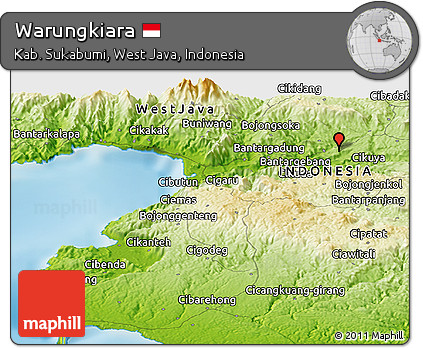 Physical Panoramic Map of Warungkiara