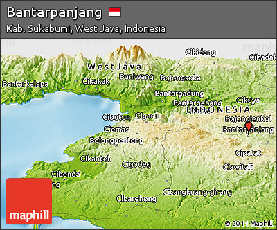 Physical Panoramic Map of Bantarpanjang